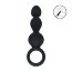 Черная анальная елочка Beaded Silicone Anal Probe with Loop - Черная анальная елочка Beaded Silicone Anal Probe with Loop