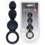 Черная анальная елочка Beaded Silicone Anal Probe with Loop - Черная анальная елочка Beaded Silicone Anal Probe with Loop