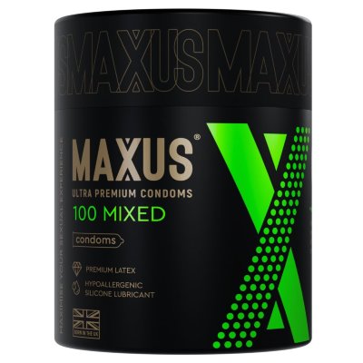 Презервативы MAXUS Mixed - 100 шт. Длина: 18 см. Презервативы Maxus Mixed — незаменимый атрибут истинного джентльмена. Два вида презервативов — классически и точечно-ребристые — позволяют экспериментировать с удовольствием: легкое скольжение, максимально естественные ощущения или дополнительная стимуляция партнерши. Каждый презерватив покрыт обильной смазкой, которая делает проникновение приятным и защищает нежную кожу партнерши от натираний и микротравм. Высококачественный натуральный латекс проходит строгий контроль на всех этапах производства и обеспечивает безупречную защиту от нежелательной беременности и ЗППП. В упаковке - 12 шт. Номинальная ширина - 53+/-2 мм. Толщина стенки - 0,06-0,08 мм. - Регистрационное удостоверение РФ: ФСЗ 2008/03067 - Дата регистрации медицинского изделия: 02.09.2019 г. - Срок действия регистрационного удостоверения: бессрочно - Представитель изготовителя медицинского изделия: ООО «Атекс Групп», 140055, Россия, Московская область, г. Котельники, микрорайон «Белая дача», промзона ООО «Технопром», стр. Е, офис 303 - Номер модели: 3864715. Страна: Великобритания. Материал: латекс.