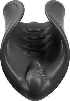 Чёрный мастурбатор Vibrating Silicone Stimulator с вибрацией