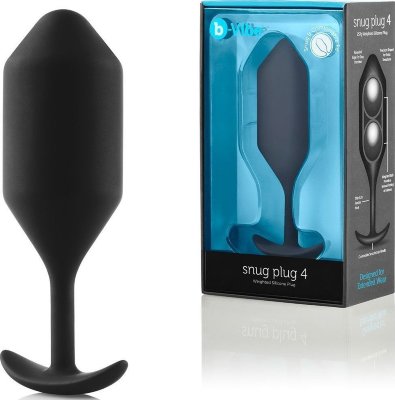 Чёрная пробка для ношения B-vibe Snug Plug 4 - 14 см. Длина: 14 см. Диаметр: 4 см. Анальный плаг от профессионального секс-тренера из США. Имеет специальную форму скругленной торпеды, которая наиболее комфортно ощущается внутри тела и которую легко вводить. Длинная шея между самим плагом и ограничительным основанием позволяет пробке двигаться внутри тела, что обеспечивает особую стимуляцию анального канала. Внутри силиконовой оболочки металлический шар, который создает уникальные ощущения наполненности. Мягкое, но надежное основание, делает ношение пробки безопасным. Плаг можно использовать во время секса или для самостоятельного получения наслаждения. В комплекте подробная инструкция на русском языке и чехол для хранения. Рабочая длина - 13 см. Вес - 257 гр. Страна: США. Материал: силикон.