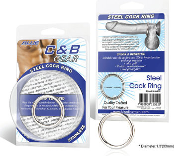 Стальное эрекционное кольцо STEEL COCK RING - 3.5 см.