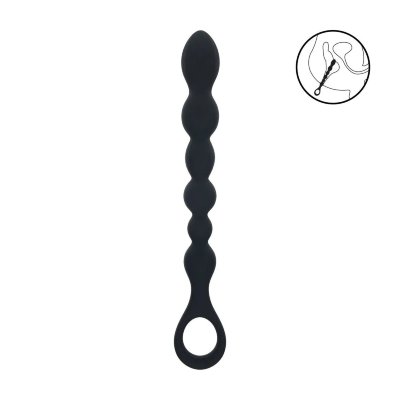 Черная силиконовая цепочка Beaded Snake Silicone Anal Probe with Loop - 26 см. Длина: 26 см. Диаметр: 2.4 см. Анальная елочка с петлей у основания для наиболее удобного использования. Тонкий, гибкий стержень с гладкими шариками для постепенной интенсивности. Рабочая длина - 20 см. Страна: Китай. Материал: силикон.