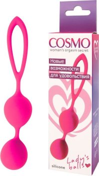 Розовые вагинальные шарики с петлёй Cosmo