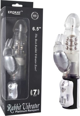 Вибратор Classicle Rabbit Silver с ротацией - 24 см. Длина: 24 см. Диаметр: 4 см. Вибратор ротацией с клиторальным стимулятором в виде зайчика. Клиторальный стимулятор прибавляет ощущений во время использования. Функции пульсации и вибрации доступны в семи режимах.Регулируются с помощью кнопок у основания игрушки Рабочая длина - 11 см. Страна: Китай. Материал: термопластичный эластомер (TPE). Батарейки: 4 шт., тип AA.