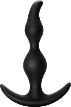 Чёрная анальная пробка Bent Anal Plug Black - 13 см.