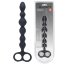 Черная анальная цепочка Beaded Silicone Anal Probe with Double Loop - 24 см. - Черная анальная цепочка Beaded Silicone Anal Probe with Double Loop - 24 см.
