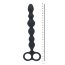 Черная анальная цепочка Beaded Silicone Anal Probe with Double Loop - 24 см. - Черная анальная цепочка Beaded Silicone Anal Probe with Double Loop - 24 см.