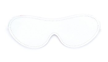 Белая кожаная маска на глаза на резинке