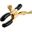 Чёрные с золотом зажимы на соски Gold Chain Nipple Clamps - Чёрные с золотом зажимы на соски Gold Chain Nipple Clamps