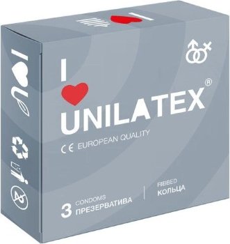Презервативы с рёбрами Unilatex Ribbed - 3 шт.