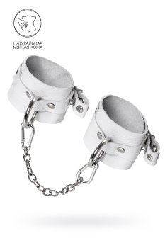Белые мягкие кожаные оковы с люверсами
