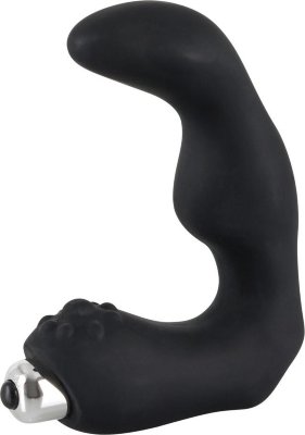 Чёрный вибростимулятор простаты Rebel Длина: 25 см. Диаметр: 3.3 см. Чёрный вибростимулятор простаты Rebel. Выполнен из нежнейшего силикона и имеет возбуждающий изгиб и шишечки для массажа мошонки. Минимальный диаметр - 2 см. Рабочая длина - около 10 см. Страна: Китай. Материал: силикон. Батарейки: 3 шт., тип LR44.