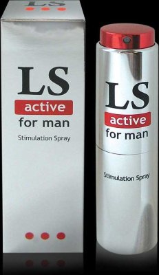 Спрей-стимулятор для мужчин Lovespray Active Man - 18 мл. С новой силой вспыхнет пламя вашей страсти! Lovespray Active – быстро впитывающийся спрей, гарантирующий вам усиление эрекции. Пробудит желания и сделает интимную близость незабываемой. Одним движением спрей наносится на головку полового члена и сразу впитывается. Вотрите его в ствол полового члена массирующими движениями, чтобы почувствовать приток крови и насладиться ощущением тепла. Более насыщенные и сильные эмоции во время оргазма сделают секс запоминающимся надолго. Спрей совместим с презервативами. Доза подбирается индивидуально, минимальная – 1 нажатие на дозатор. Результат длится 15-30 минут. перед интимной близостью распылите спрей на чувствительные зоны полового члена. Доза подбирается индивидуально, начиная с минимальной (одно нажатие). Disiloxane, Diisopropyl Adipade, Caprylic/Capric Triglycerine, Benzyl Nicotinate, Parfum. Страна: Россия. Объем: 18 мл.