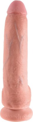 Телесный фаллоимитатор 9 Cock with Balls - 22,9 см. Длина: 22.9 см. Диаметр: 5.1 см. Когда этот крепыш только коснётся входа в лоно, вас уже пронзит наслаждение. Большой ствол с венами, маленькой розовой головкой и поджатой мошонкой всем своим видом обещает самые чувственные и при этом глубокие проникновения. Выполненный из реалистичного материала, он очень приятен на ощупь. А ещё оснащён присоской – для надёжной фиксации на полу, мебели, стене и других ровных твёрдых поверхностях.. Рабочая длина - 18,5 см. Страна: США. Материал: поливинилхлорид (ПВХ, PVC).