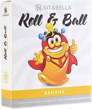Стимулирующий презерватив-насадка Roll Ball Banana