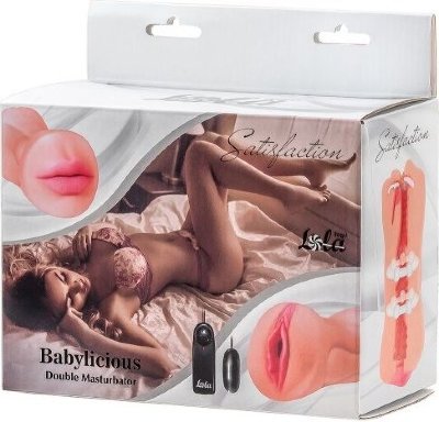 Двусторонний мастурбатор с вибропулей Satisfaction Babylicious Длина: 18 см. Диаметр: 7 см. Двойной мастурбатор с вибропулей, способен возбудить и довести до оргазма любого мужчину. Он выполнен в виде двух любовных отверстий: вагины с мурашками на коже и женского ротика (раскрашенного вручную) с белоснежными зубками, подвижным язычком и гландами. Создан данный интимный аксессуар из максимально реалистичного материала. Безопасный для кожи, не содержит фталатов. Подойдет для любого размера. Внутренний рельеф, для воплощения которого применяется двойная заливка материала. Инновационная технология \\\ Узкий Вход\\\ - для максимально плотного обхвата (ощущение сжатия вагинальными мышцами). Ширина мастурбатора – 6,8 см, высота - 7 см. Диаметр отверстий – 1,5 и 3 см. Длина вибропули - 5,5 см, ширина - 2,5 см. Страна: Россия. Материал: термопластичный эластомер (TPE). Батарейки: 2 шт., тип AA.