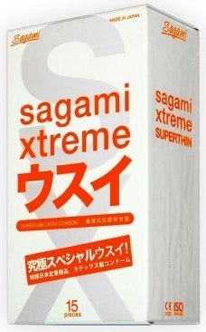 Ультратонкие презервативы Sagami Xtreme SUPERTHIN - 15 шт. Длина: 19 см. Невидимая защита, презервативы-призраки… Называйте их как угодно, но факт остаётся фактом – латексные кондомы Sagami Xtreme SUPERTHIN дарят максимально реалистичные ощущения. Всё это благодаря тому, что их стенки почти вдвое тоньше стандартных аналогов – 0,04 мм. Sagami Xtreme SUPERTHIN – защита от ЗППП и беременности, которая не отвлекает от удовольствия! В упаковке - 15 шт. Толщина стенки - 0,04 мм. Номинальная ширина - 52 мм. - Регистрационное удостоверение РФ: ФСЗ 2010/05996 - Дата регистрации медицинского изделия: 05.02.2010 г. - Срок действия регистрационного удостоверения: бессрочно - Представитель изготовителя медицинского изделия: - - Номер модели: 69666. Страна: Япония. Материал: латекс. Объем: 15 шт.