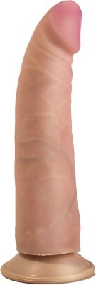 Фаллоимитатор из реалистичного материала на присоске - 17,5 см. Длина: 17.5 см. Диаметр: 3.8 см. Этот фаллоимитатор с присоской для надёжной фиксации на плоскости подарит вам самую приятную вагинальную стимуляцию. Виной тому чуть загнутый кончик с розовой головкой, который без труда отыщет точку G и другие чувствительные местечки внутри лона. Благодаря исполнению из неоскин – материала последнего поколения – фаллоимитатор покорит вас и своей бархатистой на ощупь поверхностью. Страна: Россия. Материал: неоскин.