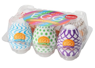 Набор из 6 мастурбаторов Tenga EGG IV с различным рельефом Длина: 6.1 см. Новые сенсационные яйца Tenga в одной коробке! 6 фантастических, совершенно новых, инновационных текстур - WIND, TUBE, STUD, RING, MESH, CURL! 6 уникальных сортов наслаждения, чтобы вы могли попробовать и ощутить каждый. Эти небольшие яички очень эластичны и прекрасно тянутся. Каждое яйцо Tenga содержит пакетик фирменного лубриканта Tenga. Просто откройте яйцо, возьмите силиконовую игрушку, нанесите внутрь лубрикант, оденьте и наслаждайтесь. Удивительный рельефный узор Tenga Egg доставит вам максимально насыщенное удовольствие за несколько минут и приведет вас к особенному глубокому оргазму. Tenga Egg также предлагает восхитительный бонус. Яичко можно вывернуть, одеть на ладонь и ласкать любые чувственные зоны мягким, нежным рельефом. Страна: Япония. Материал: термопластичный эластомер (TPE).