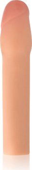 Телесная реалистичная насадка для увеличения члена - 20 см.