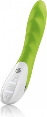 Вибратор Mystim цвета лайма Sassy Simon - 27 см. Длина: 27 см. Диаметр: 4 см. Возбуждающий волнистый рельеф вибратора Sassy Simon, скрывает внутри себя два мощных вибродвигателя. Испробуйте 8 возбуждающих режимов вибрации от Mystim. Симон мощный, тихий, влагонепроницаемый и гигиеничный вибратор, выполненный из 100% медицинского силикона. Под его шелковистой поверхностью прячется аккумулятор, который заряжается от стильной магнитной зарядки. Внимание: новое устройство поставляется с включенной блокировкой кнопок, поэтому перед первым использованием блокировку нужно отключить. Чтобы включить или отключить блокировку кнопок, одновременно нажмите и удерживайте кнопку вибрации и кнопку «-» или «+» в течение 3 секунд (при этом кнопки несколько раз кратковременно мигнут). Страна: Германия. Материал: силикон. Батарейки: встроенный аккумулятор.