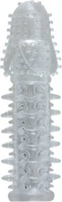 Прозрачная насадка с шишечками и шипами - 13,5 см. Длина: 13.5 см. Диаметр: 2.5 см. Эта насадка, отлично растягиваясь, плотно обхватит ваш пенис, сделав последний похожим на ежа. Однако ежа ласкового и нежного! Ваша партнёрша придёт в восторг, когда вы проникнете членом в её лоно. Касания всех этих шишечек и шипов разгорячат плоть, а также ускорят наступление сексуальной разрядки. Страна: Китай. Материал: термопластичный эластомер (TPE).