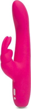 Розовый перезаряжаемый вибратор Rabbit Slimline Curve Rechargeable - 24 см.