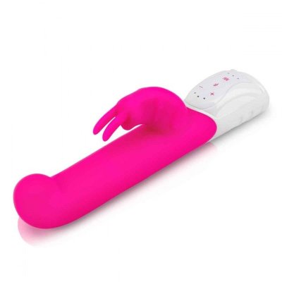 Розовый вибромассажер для G-точки Come hither G-Spot Rabbit - 24,5 см. Длина: 24.5 см. Диаметр: 4 см. Особое свойство этого вибромассажера - манящее движение иди сюда, которое выполняет изогнутая головка стимулятора. Увеличьте свои шансы на взрывной оргазм с помощью стимулятора клитора Come Hither G-Spot Rabbit, который удваивает ощущения благодаря дополнительному воздействию на клитор с внешним вибрирующим элементом в виде кролика с ушами. Весь вибромассажер изготовлен из ультрамягкого, безопасного для тела силикона, гладкого и шелковистого на ощупь. Встроенный пульт управления из белого гладкого пластика оснащен LED-индикацией, для удобного подбора режимов. Пульт эргономичен, легко ложится в руку, повторяя изгибы пальцев, это позволяет вибратору не выскальзывать во время использования. Вибратор легко подзаряжается от шнура USB, который вы найдете в комплекте. Еще в коробке вы найдете белый с логотипом сатиновый мешочек, в котором удобно хранить игрушку после использования. Рабочая длина - 12,5 см. Страна: США. Материал: силикон. Батарейки: встроенный аккумулятор.