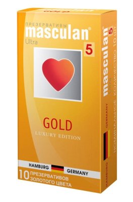 Презервативы Masculan Ultra 5 Gold с ароматом ванили - 10 шт. Длина: 19 см. Masculan Gold – презервативы классической формы с золотым напылением и нежным ароматом ванили, без рельефных элементов. Для пар, желающих внести элемент изысканности в интимную жизнь. Золотое напыление и запах ванили. С гелем-лубрикантом и резервуаром. Из натурального латекса. Премиальное немецкое качество. Тестированы электроникой. Уровень качества подтвержден независимой голландской лабораторией и швейцарским знаком соответствия SGS. Толщина - 0,05 мм. Номинальная ширина - 53 мм. В упаковке - 10 шт. - Регистрационное удостоверение РФ: ФСЗ 2011/09465 - Дата регистрации медицинского изделия: 19.08.2024 г. - Срок действия регистрационного удостоверения: бессрочно - Представитель изготовителя медицинского изделия: ООО «ВАРИАНТ», 195277, г. Санкт-Петербург, ул. Коммуны, д.67, литера Х. Страна: Германия. Материал: латекс. Объем: 10 шт.