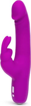 Фиолетовый перезаряжаемый вибратор Rabbit Slimline Curve Rechargeable - 24 см.