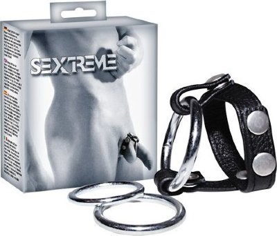 Подхват для мошонки с 3 съемными эрекционными кольцами Leder-Riemen Подхват для мошонки с 3 съемными эрекционными кольцами Leder-Riemen. Диаметр колец - 3, 3,5 и 4 см. Страна: Германия. Материал: металл, натуральная кожа.