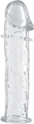 Гладкая прозрачная насадка с усиками под головкой - 12,5 см. Длина: 12.5 см. Диаметр: 3 см. В любом деле главное – расставить акценты, и секс – не исключение. Эта насадка, повторяя формы пениса, корректирует их так, что сексуальную партнершу приятного удивят размеры вашего боевого орудия. Головка становится более большой, а складочка между нею и самим телом члена – более выраженной. Для дополнительной стимуляции вагины на насадке имеются небольшие мягкие шипы. Страна: Китай. Материал: поливинилхлорид (ПВХ, PVC).