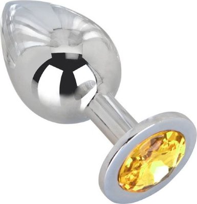 Большой стальной плаг с желтым кристаллом Sweet Lemon - 9,5 см. Длина: 9.5 см. Диаметр: 3.5 см. Гладкий большой плаг из отполированной до блеска стали с кристаллом лимонного цвета в основании. Металл - материал с большой теплопроводностью, сначала он будет прохладным, но быстро нагреется до температуры Вашего тела. Стальные игрушки можно нагревать или охлаждать с помощью воды. Страна: Швейцария. Материал: металл.
