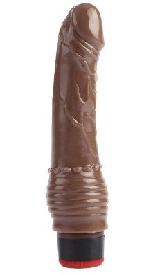 Коричневый вибратор 7.6 Vibrating Dildo - 19,5 см. Длина: 19.5 см. Диаметр: 3.3 см. Реалистичный вибратор коричневого цвета. Имеет ярко-выраженную головку, рельефные вены для дополнительной стимуляции. Упругий, приятный наощупь, не имеет швов. Вибрация регулируется колесиком у основания. Имеет мультискоростной режим вибрации. Страна: Китай. Материал: термопластичный эластомер (TPE). Батарейки: 2 шт., тип AA.