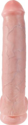 Телесный фаллоимитатор-гигант 15 Cock with Balls - 40,6 см. Длина: 40.6 см. Диаметр: 7.6 см. Настоящий король, настоящий гигант. Такого Вы не сможете спрятать в полке, он вырвется наружу, чтобы унести Вас в королевство наслаждения и оргазмов. Готовы ли Вы к этому? Я, думаю, еще как! Этот гигант из коллекции King Cock докажет Вам не только видом, но, главное делом, что такое по-настоящему хороший секс. Присоска позволит удержать эту массивную игрушку на любой гладкой поверхности, но сможете ли вы удержаться от такого соблазна? Закажите и проверьте себя Рабочая длина - 34,3 см. Страна: США. Материал: поливинилхлорид (ПВХ, PVC).
