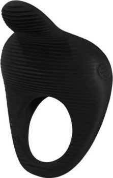Чёрное эрекционное виброкольцо Thimble