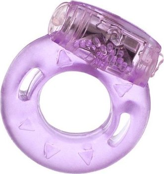 Фиолетовое эрекционное кольцо с виброэлементом в верхней части