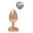 Золотистая анальная пробка с прозрачным кристаллом-сердцем Pearl Gold Plug Small - Золотистая анальная пробка с прозрачным кристаллом-сердцем Pearl Gold Plug Small