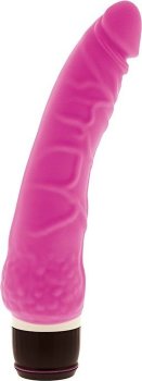 Розовый вибратор-реалистик с венками PURRFECT SILICONE CLASSIC 7.1INCH PINK - 18 см.