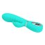 Бирюзовый вибратор-кролик с рёбрышками Prescott - 20 см. - Бирюзовый вибратор-кролик с рёбрышками Prescott - 20 см.