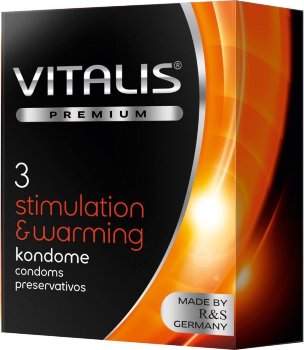 Презервативы VITALIS PREMIUM stimulation warming с согревающим эффектом - 3 шт.