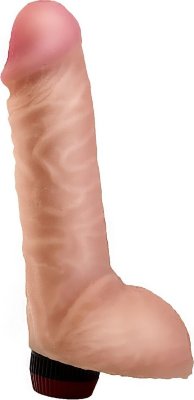 Реалистичный вибратор среднего размера - 19 см. Длина: 19 см. Диаметр: 4.3 см. Крупный вибратор-реалистик из материала, так похожего на кожу, - всё, что вам понадобится для достижения оргазма. Податливая плоть с большой розовой головкой, извилистыми венами и мягкой мошонкой заполнит собой вашу вагину и распалит желанием каждую клеточку тела. Мультискоростная вибрация приумножит и без того фантастические ощущения. Рабочая длина - 16 см. Страна: Россия. Материал: неоскин. Батарейки: 2 шт., тип AA.