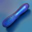 Синий вибромассажер с рельефной головкой - 14 см. - Синий вибромассажер с рельефной головкой - 14 см.