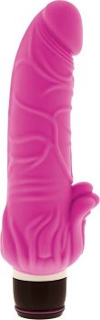 Розовый вибратор с лепестками у основания PURRFECT SILICONE CLASSIC 7INCH PINK - 18 см.