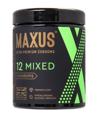 Презервативы MAXUS Mixed - 12 шт. Длина: 18.5 см. Презервативы Maxus Mixed — незаменимый атрибут истинного джентльмена. Три вида презервативов — классические, ультратонкие и точечно-ребристые — позволяют экспериментировать с удовольствием: легкое скольжение, максимально естественные ощущения или дополнительная стимуляция партнерши. Покупая этот набор, вам не придется выбирать что-то одно — вы сможете насладиться всеми тремя вариантами. Каждый презерватив покрыт обильной смазкой, которая делает проникновение приятным и защищает нежную кожу партнерши от натираний и микротравм. Высококачественный натуральный латекс проходит строгий контроль на всех этапах производства и обеспечивает безупречную защиту от нежелательной беременности и ЗППП. Внутри каждого тубуса вы найдете круглый и стильный металлический кейс яркого цвета - кондомницу на три презерватива, который легко открывается и закрывается - чтобы вы всегда были уверены, что презервативы целы и невредимы. Дизайнерские блистеры и стильный металлический кейс выделяют ваше стремление брать от жизни лучшее. Подчеркните свой статус с презервативами Maxus Mixed. В упаковке - 12 шт. Номинальная ширина MAXUS So Classic - 53+/-2 мм. Толщина стенки MAXUS So Classic - 0,06-0,08 мм. Номинальная ширина MAXUS So Sensitive - 53+/-2 мм. Толщина стенки MAXUS So Sensitive - 0,05-0,06 мм. Номинальная ширина MAXUS So Special - 52+/-2 мм. Толщина стенки MAXUS So Special - 0,06-0,08 мм. - Регистрационное удостоверение РФ: ФСЗ 2008/03067 - Дата регистрации медицинского изделия: 02.09.2019 г. - Срок действия регистрационного удостоверения: бессрочно - Представитель изготовителя медицинского изделия: ООО «Атекс Групп», 140055, Россия, Московская область, г. Котельники, микрорайон «Белая дача», промзона ООО «Технопром», стр. Е, офис 303 - Номер модели: 3864715. Страна: Великобритания. Материал: латекс.