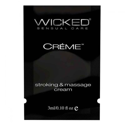 Крем для массажа и мастурбации Wicked Stroking and Massage Creme - 3 мл. Разбудите свои ощущения и увеличьте удовольствие с кремом Wicked Stroking and Massage Creme. Этот уникальный крем без аромата для интимных поглаживаний и массажа на основе масла кокоса и сладкого миндаля идеально подходит для интимных моментов в одиночку или с партнером. Испытайте трансформацию, когда обогащенный питательный крем тает от тепла вашего тела и превращается в нежную жидкость. Превосходное скольжение этого обогащенного витамином Е крема чувственно стимулирует и обеспечивает непревзойденное удовлетворение. Веган продукт, не тестировавшийся на животных. Смывается мягким мылом и водой. Идеален для мастурбации, или массажа. Не использовать как лубрикант, только для внешней мастурбации. Страна: США. Объем: 3 мл.