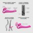 Ярко-розовый безремневой страпон Strap-on-me Vibrating Bendable Strap-On size M - Ярко-розовый безремневой страпон Strap-on-me Vibrating Bendable Strap-On size M