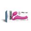 Ярко-розовый безремневой страпон Strap-on-me Vibrating Bendable Strap-On size M - Ярко-розовый безремневой страпон Strap-on-me Vibrating Bendable Strap-On size M