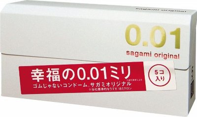 Супер тонкие презервативы Sagami Original 0.01 - 5 шт. Длина: 17 см. Презервативы из полиуретана в среднем в 3-4 раза тоньше, и в 3-6 раз прочнее, чем обычные латексные презервативы. 0.01 — это новое (третье) поколение полиуретановых презервативов Sagami Оriginal. Реальная толщина стенки презерватива теперь в шесть раз тоньше человеческого волоса! Отличная теплопроводность и гладкость поверхности, в результате, тепло партнера передается так, как если бы презерватива вообще не было. Полиуретан является биосовместимым материалом, но не содержит протеинов, как латекс, и идеально подходит в случае аллергии на протеины. Если очень коротко, то Sagami Original — это практически неощутимые и самые надежные презервативы в мире. В упаковке - 5 шт. Толщина стенки - 0,01 мм. Номинальная ширина - 55 мм. - Регистрационное удостоверение РФ: ФСЗ 2010/05996 - Дата регистрации медицинского изделия: 05.02.2010 г. - Срок действия регистрационного удостоверения: бессрочно - Представитель изготовителя медицинского изделия: - - Номер модели: 69667. Страна: Япония. Материал: полиуретан. Объем: 5 шт.